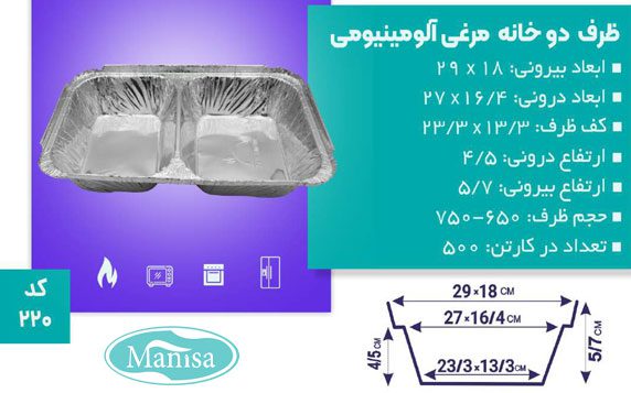 تولید ظروف دو خانه آلومینیومی یکبار مصرف